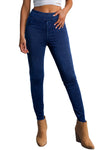 Ashleigh Casual Blue Back Pocket Stretchy Denim Leggings