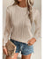 Apricot Wavy Textured Solid Color Drop Shoulder Pullover Top