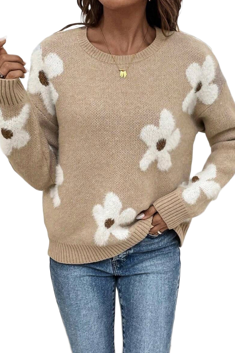 Parchment 60s Daisy Flower Knit Sweater