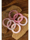 Pink 6Pcs Cute Gradient Starry Dotty Phone Cord Scrunchie Set