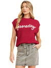 Racing Red Game Day Letter Pattern Knitted Sweater