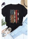 American Flag Print Black Graphic Tee