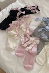 Pink Cotton Cute Bow Socks