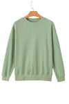 Orange Plain Drop Shoulder Crewneck Pullover Sweatshirt