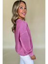 Skobeloff Notched Neck Exposed Seam Drop Shoulder Sweatshirt