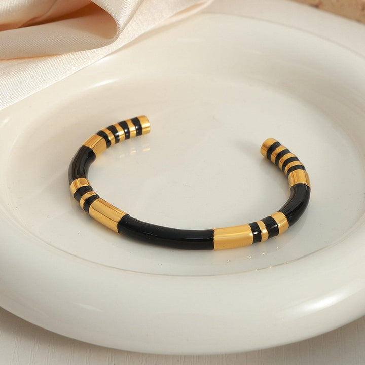 Enamel Titanium Steel Cuff Bracelet - Cocoa Yacht Club