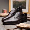 GREY ENZO Italian Calfskin Cap Toe Burnished Black