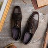 GREY ENZO Italian Calfskin Cap Toe Burnished Black