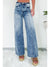 Dusk Blue Central Seamed Wide Leg High Waist Jeans