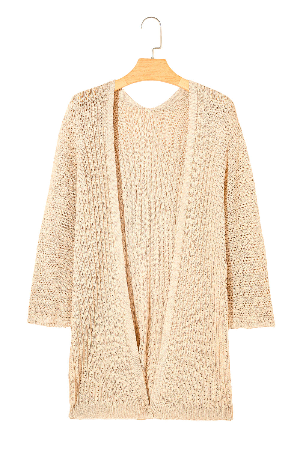 Rose Hollow-out Bracelet Sleeve Knit Cardigan