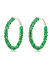 Dark Green St. Patricks Daring Sequin Hoop Earrings