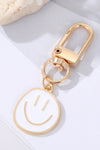 White Cute Smiley Face Pendant Keychain