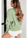 Parchment Quarter Zip Stand Neck Kangaroo Pocket Sweatshirt