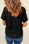 White Halloween Playful Ghost Patched Cotton Blend T Shirt