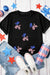 White Patriotic Sequin Balloon Puppy Graphic Crewneck Tee