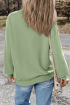 Orange Plain Drop Shoulder Crewneck Pullover Sweatshirt