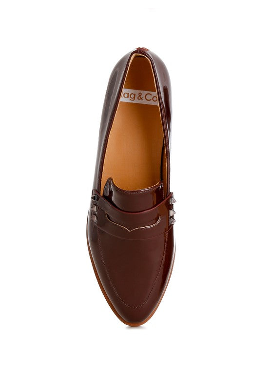 Noshiya Patent Pleather Penny Loafers