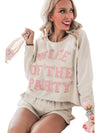 Apricot Letter Embroidered Sweatshirt and Shorts Loungewear Set