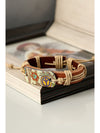 Cinnamon Vintage Boho Floral Printed Braided Rope Leather Bracelet