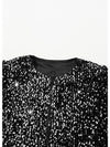 Golden Fleece Sequin Open Front Collarless Jacket