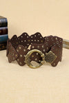 Chestnut Retro Hollow Disc Wide Belt