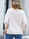 Angel Wings Bow Round Neck Dropped Shoulder Sweater - Cocoa Yacht Club