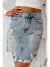 Distressed Raw Hem Heart Mini Denim Skirt