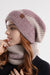 Peach Blossom Winter Beanie Hat and Cozy Sherpa Liner Scarf Set