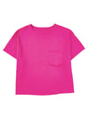 Bright Pink Patched Pocket Exposed Seam Oversized T Shirt