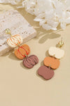Russet Orange Halloween Retro Pumpkin Dangle Earrings