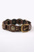 Chestnut Retro Studded Ring Connected Faux Leather Belt