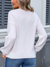 Angel Wings Bow Graphic Round Neck Long Sleeve Sweater - Cocoa Yacht Club