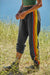 Dark Grey Rainbow Striped Jogger Sweatpants