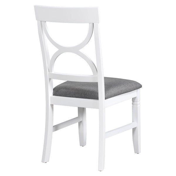 TOPMAX 6-Piece Wood Dining Table Set Kitchen Table Set with Upholstered Bench and 4 Dining Chairs, Farmhouse Style,Gray+White (old sku: SP000003AAK)