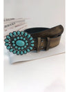 Light Blue Boho Turquoise Decor Wide Belt