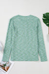 Moonlight Jade Long Sleeve Waffle Knit Top