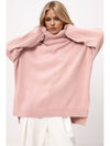 Basic Bae Side Slit Turtleneck Long Sleeve Sweater