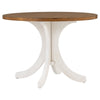 TOPMAX Mid-Century Solid Wood 5-Piece Round Dining Table Set, Kitchen Table Set with Upholstered Chairs for Small Places, Walnut Table+Beige Chair (old sku:SH000226AAD)