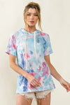 BiBi Tie Dye Terry Hoodie with Drawstring