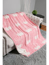 White Cheery Print Reversible Soft Blanket 127*152cm