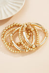 Gold 5Pcs Minimalist Beaded Bracelet Set