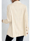 Texture Collared Neck Button Down Long Sleeve Shirt