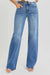 RISEN Full Size Tummy Control Elastic Band High Rise Wide Jeans Plus Size