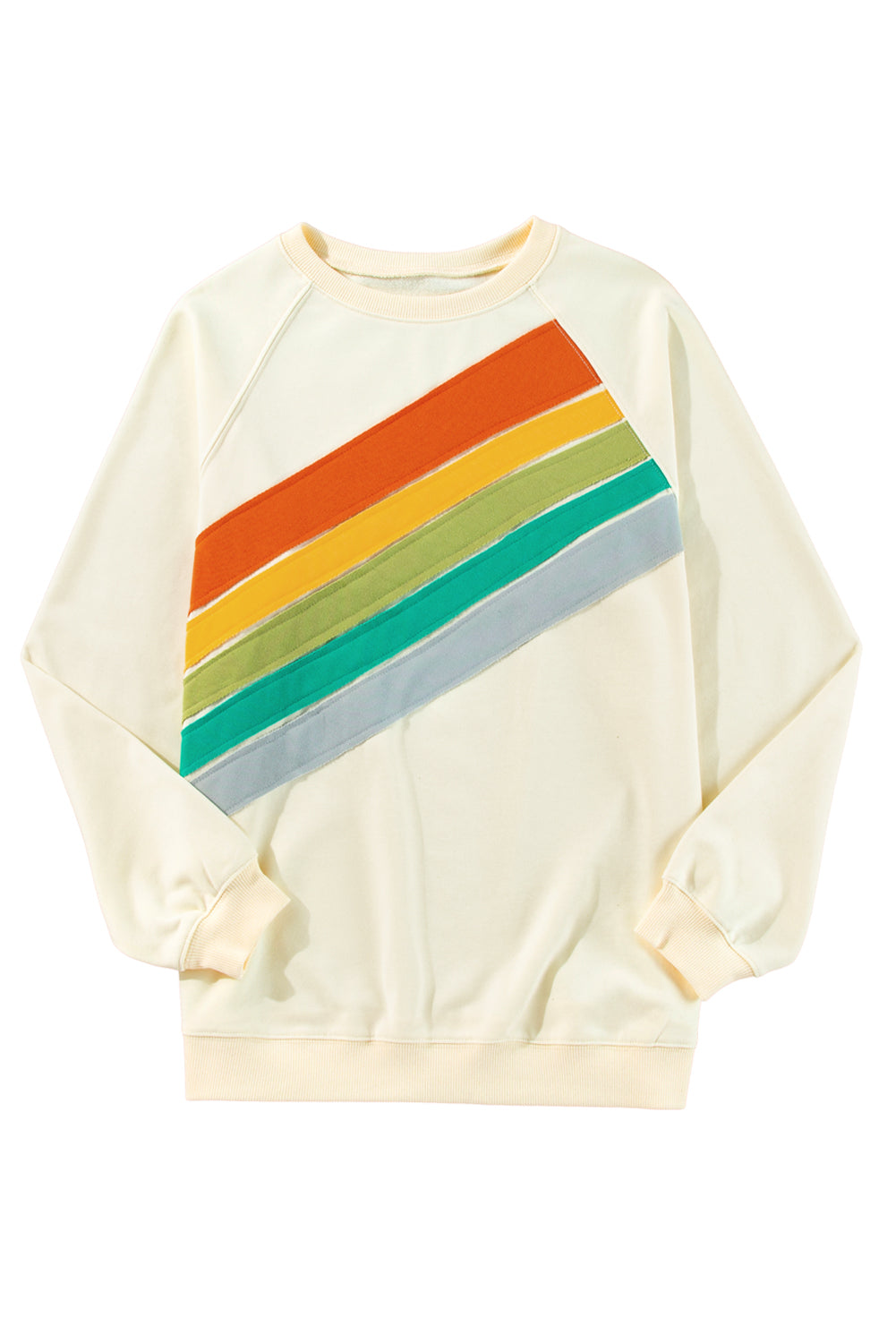 Black Rainbow Colorblock Pullover Sweatshirt