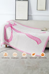 White 127*152cm Bow Printed Cozy Soft Throw Blanket