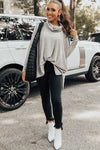 Black Cowl Neck Loose Fit Tunic Long Sleeve Top