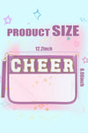Wisteria CHEER Chenille Letter Zipper Varsity Clear Makeup Bag