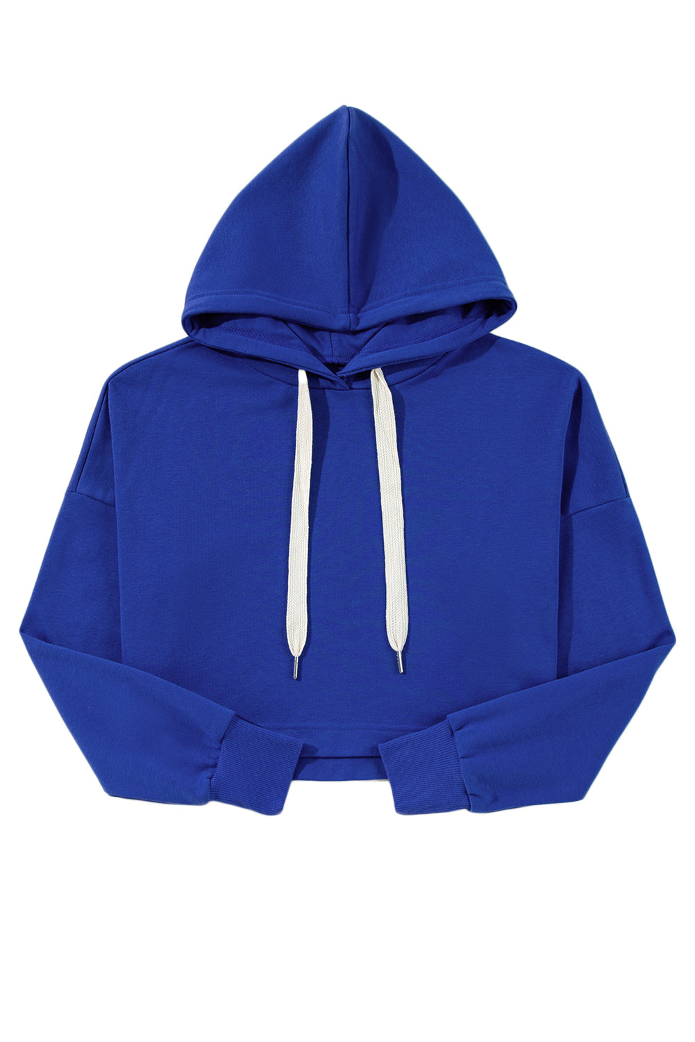 Sachet Pink Drop Shoulder Drawstring Cropped Hoodie