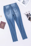 Light Blue High Waist Distressed Skinny Jeans