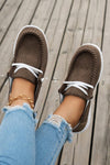 Coffee Lace Up Casual Shoes